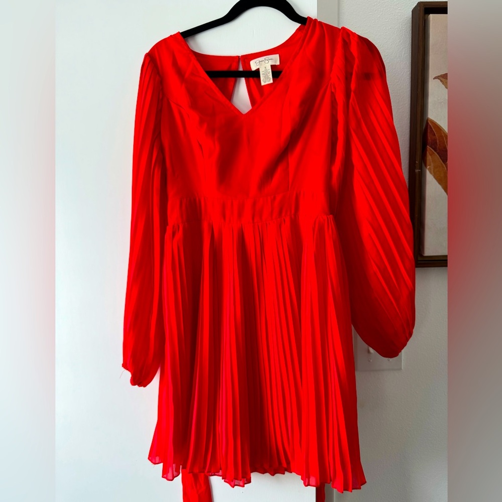 Red mini dress